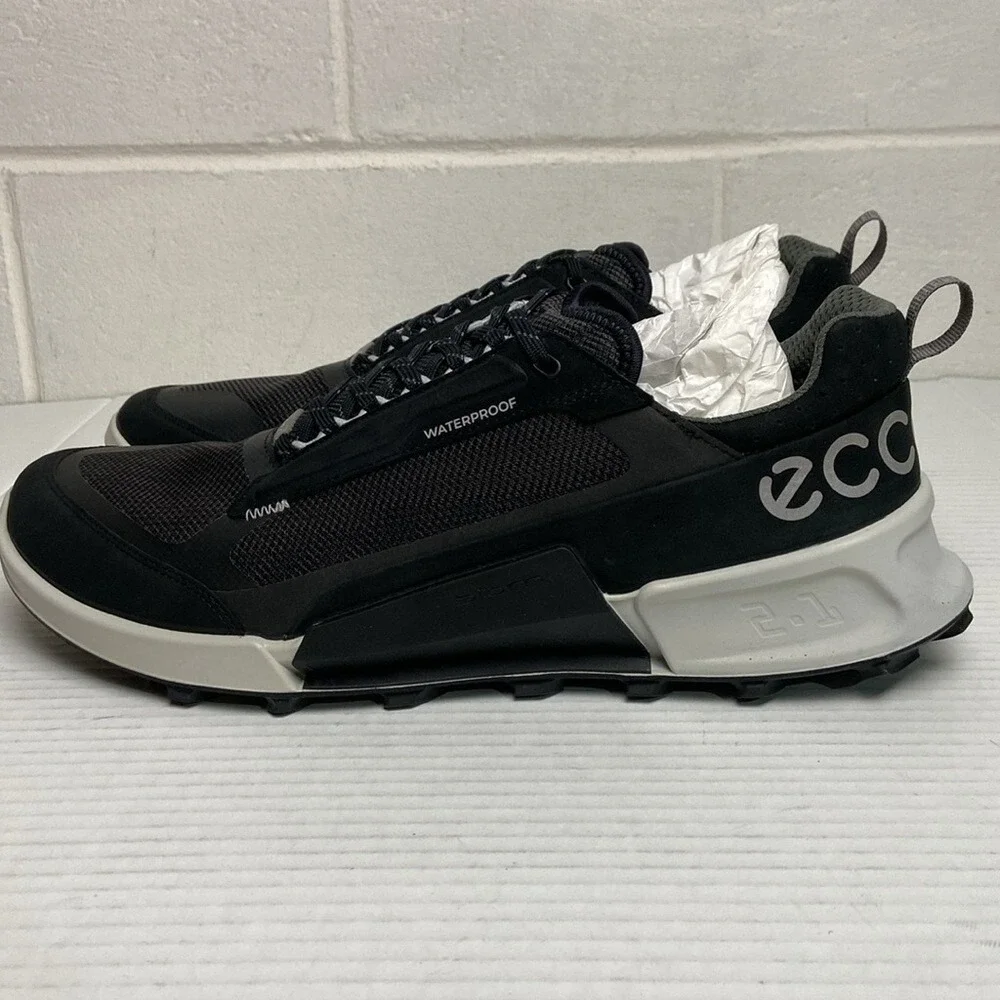 NIB ECCO Biom 2.1 X Mountain Men's Nubuck Waterproof Outdoor Sneaker‎ EU46 Black